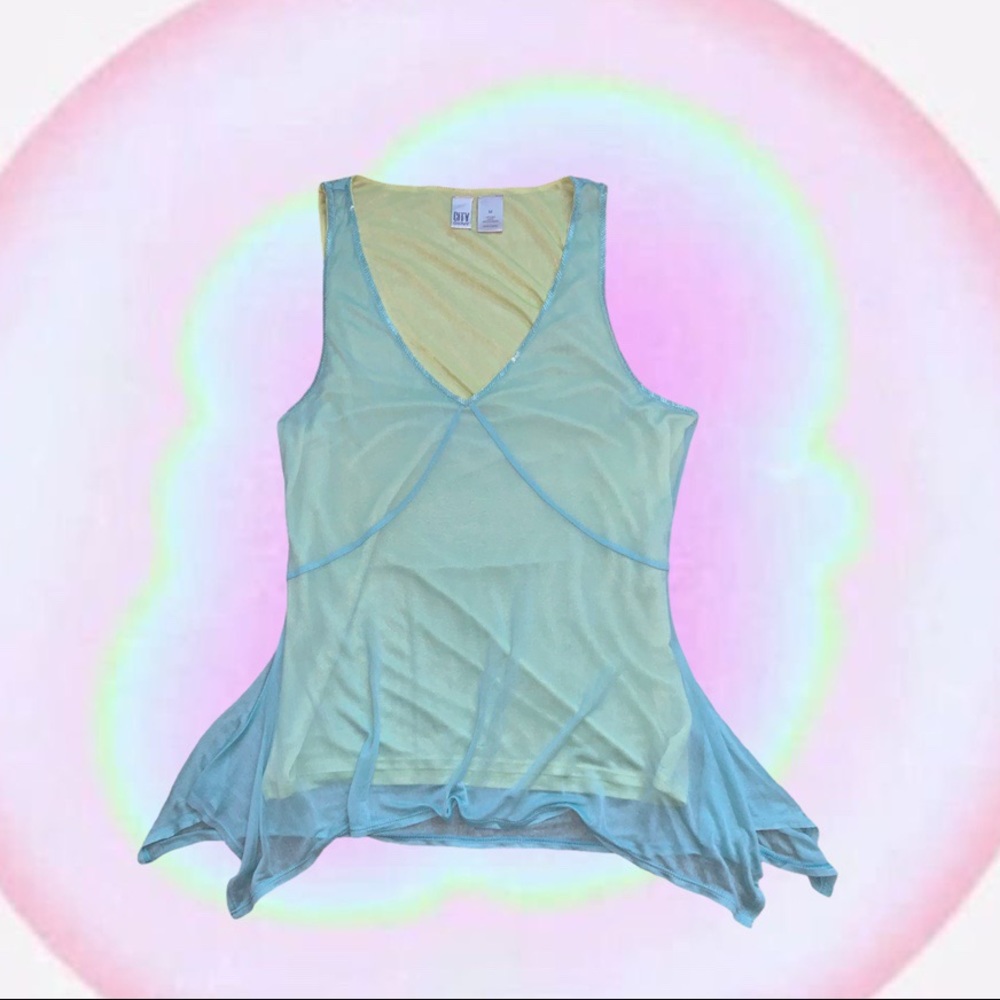Y2K DKNY Iridescent Sequin Fairy Tank Top